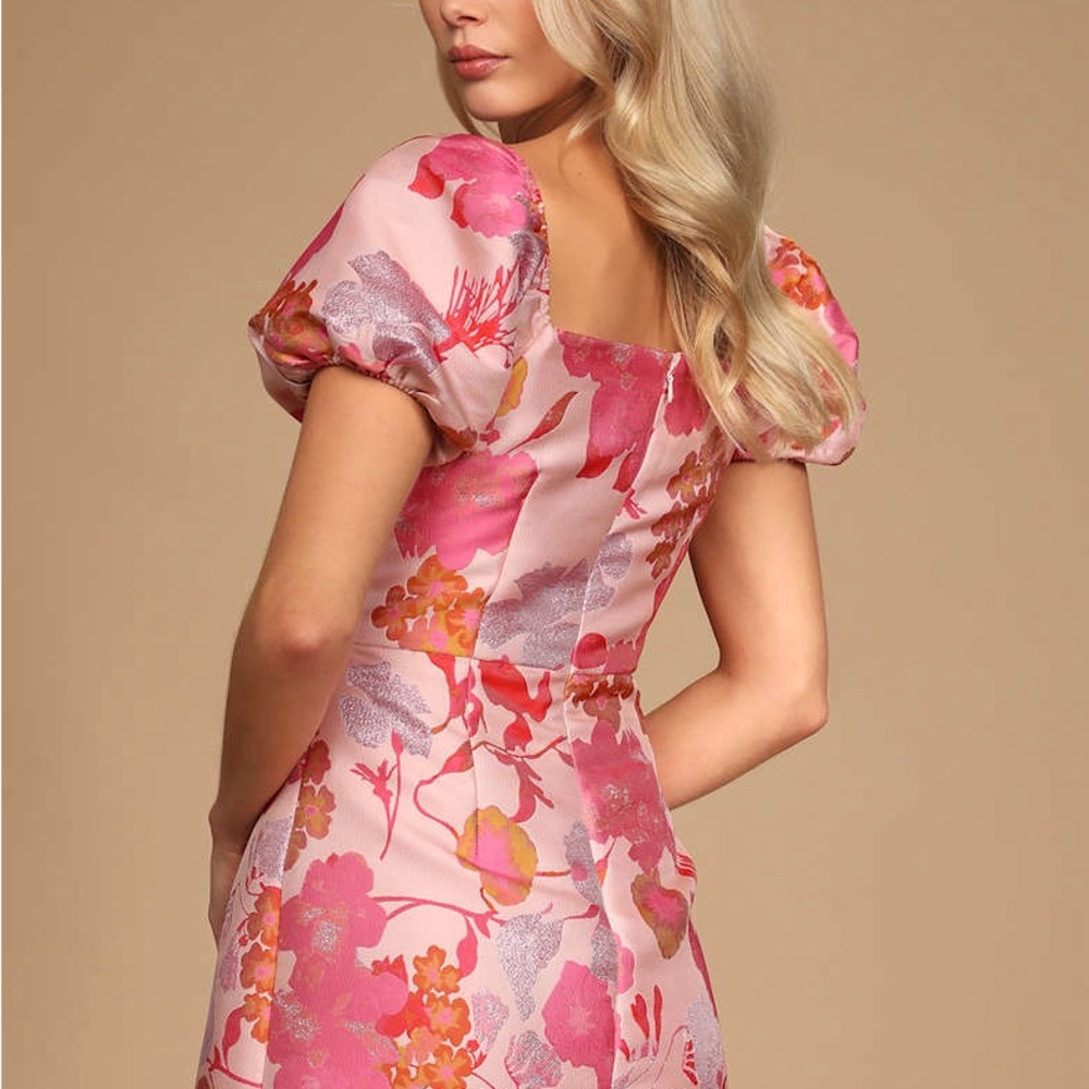 NWT Lulus Floral Pink Mini Dress - Picture 4 of 7